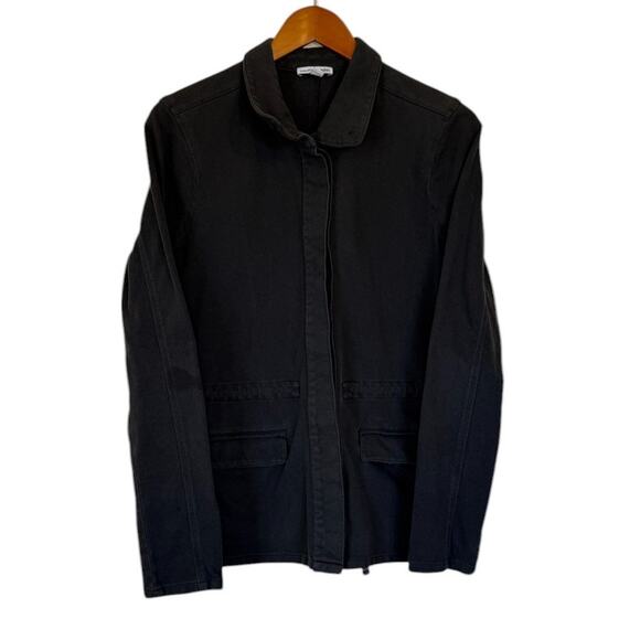 James Perse Jacket Women 3‎ Medium Faded Black Minimalist Cotton Goth Office - Picture 1 of 6
